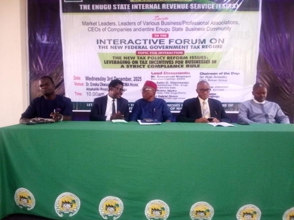 Enugu Govt., ECCIMA sensitise business owners on new tax policy