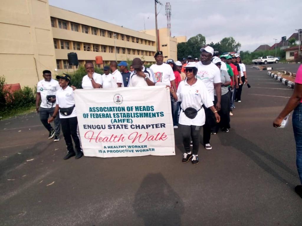 Association engages civil servants in health walk to promote fitness