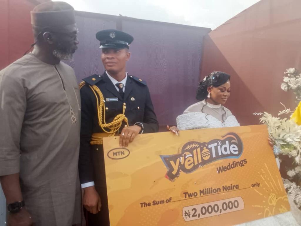MTN Nigeria gifts couple N2m at Surprise “Yello Wedding” in Enugu